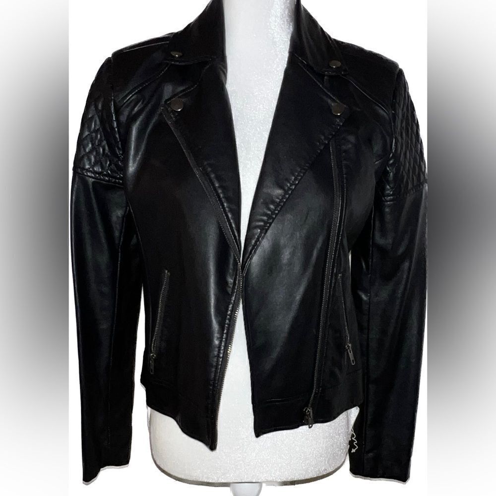TOPSHOP Moto leather look bomber, rarely worn, great condition